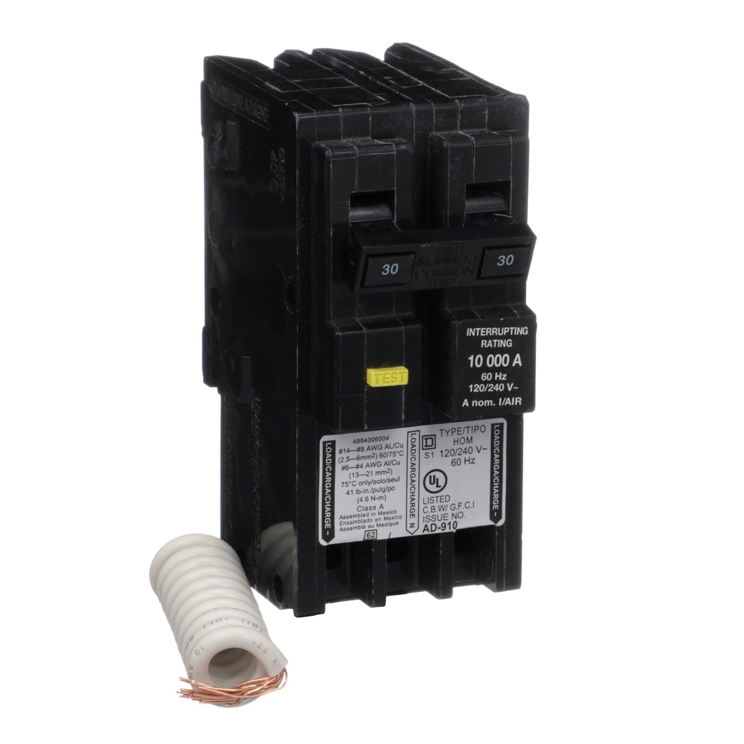 Square D by Schneider Electric Square D - HOM230GFIC Homeline Circuit Breaker, 30-Amp, 120/240V, 2-Pole, GFCI, Plug-In Mount