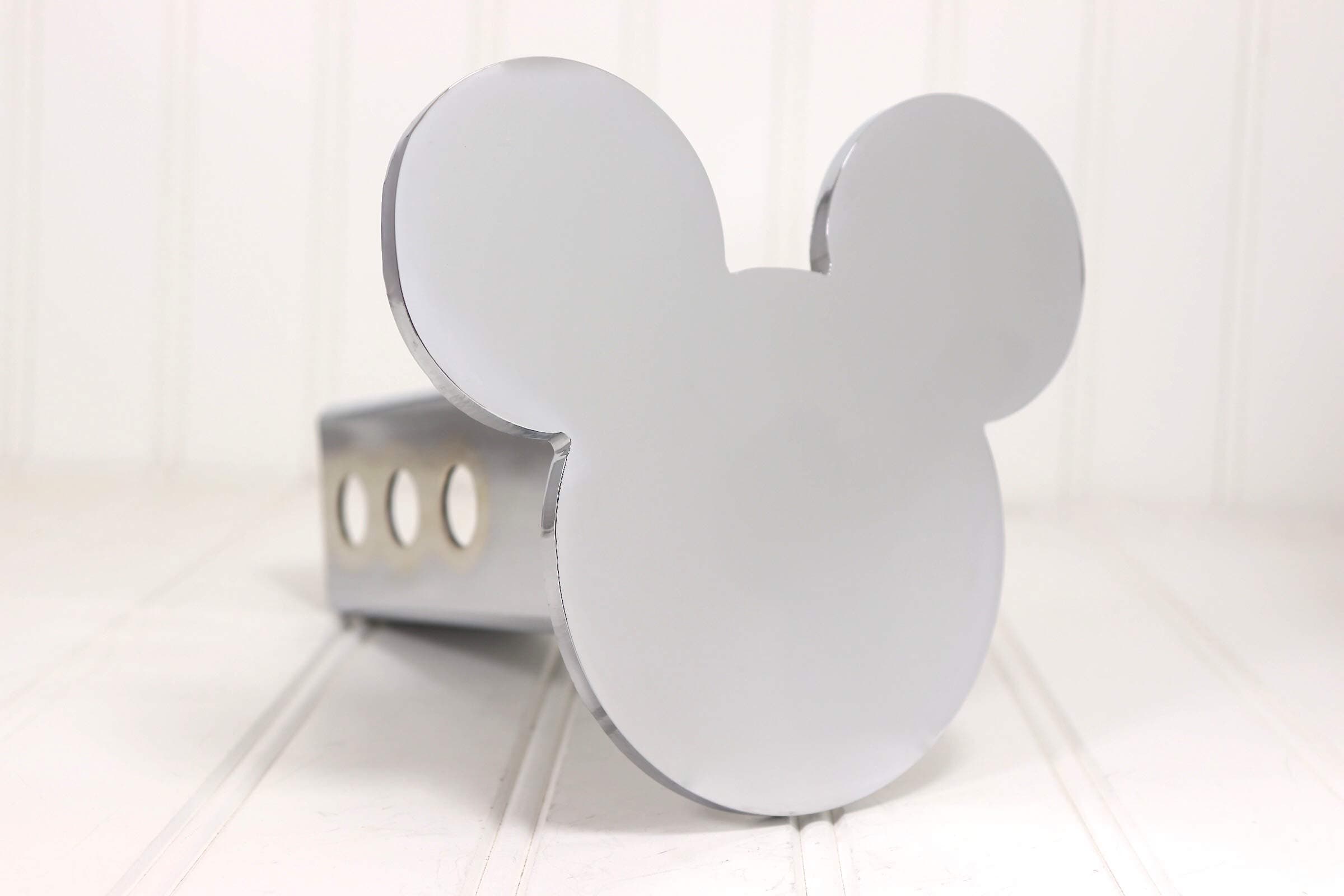12763-Chrome Mickey Mouse Ears Hitch Cover, 2"
