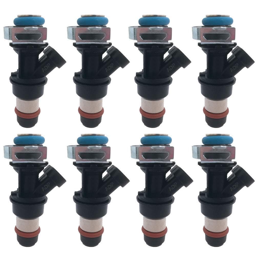 ADP 8 pcs Fuel injectors 17113698 4 Holes for 2001-2007 GMC Sierra Chevy Chevrolet Silverado V8 4.8L 5.3L 6.0L FJ10062