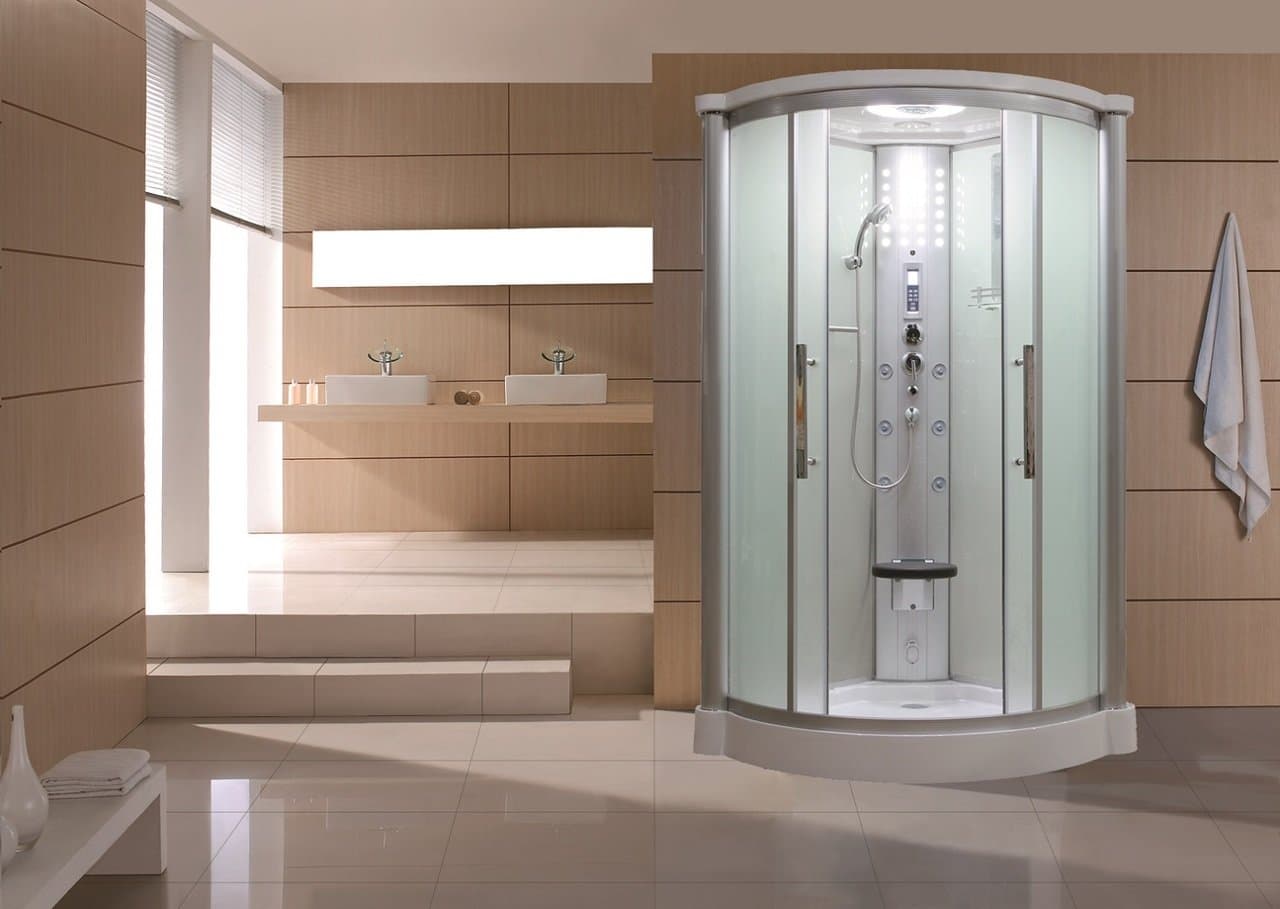 Sliding Door Steam Shower Enclosure Unit Glass Color: Frosted