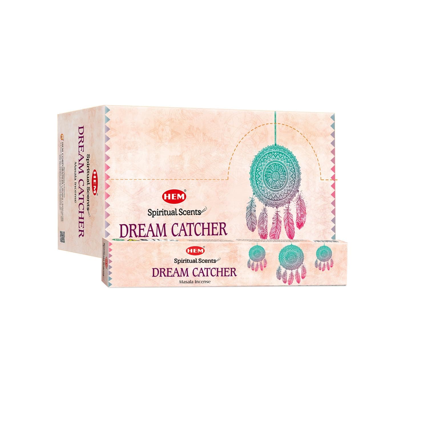 HEM Dream Catcher Masala Incense Sticks – 12 Packets (15g Each) | Premium Handcrafted Aroma | Calming, Purifying Scent for Meditation & Yoga | Long-Lasting Fragrance for Home & Relaxation