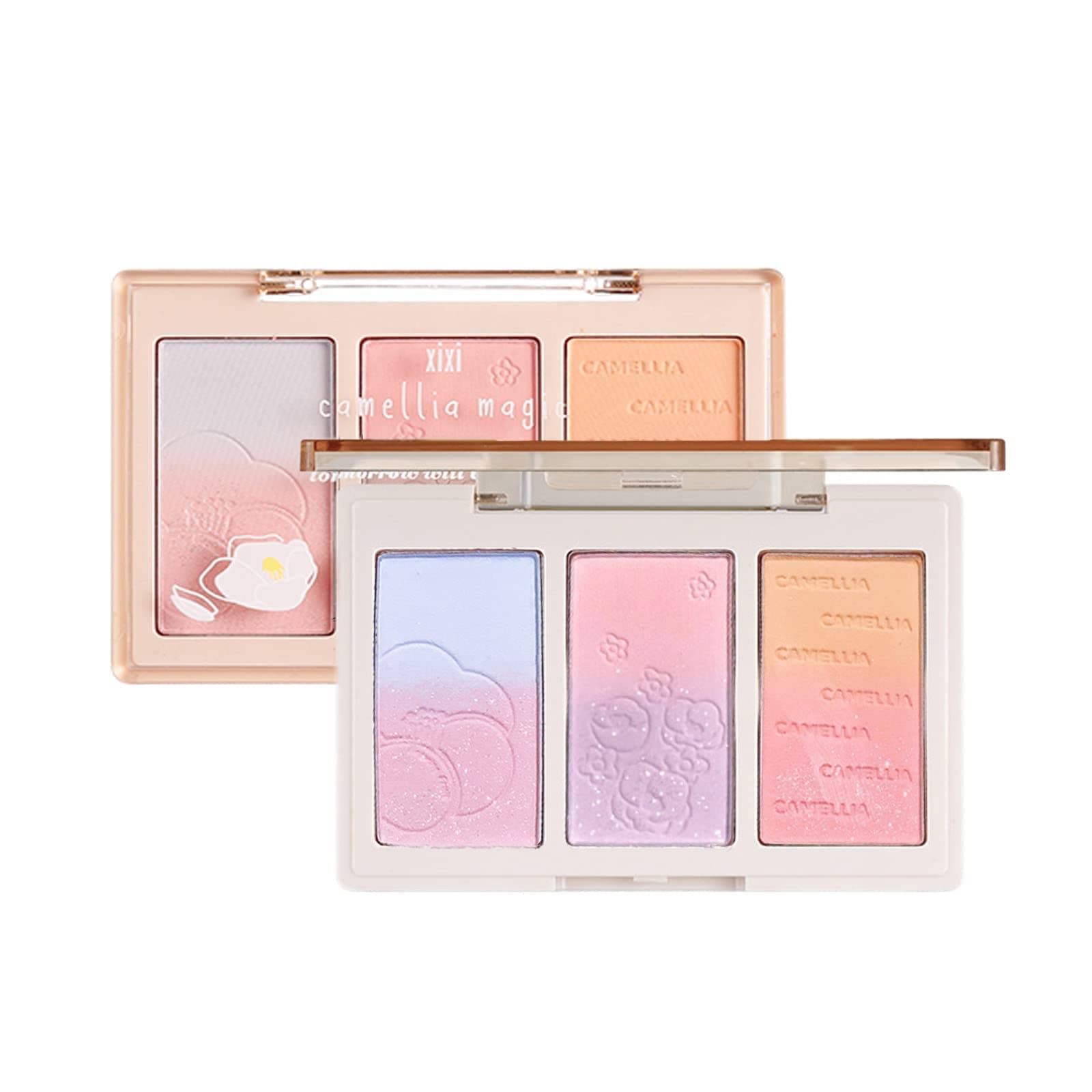 6-Color Blush Palette - Matte, Long-Lasting, All-In-One Face Blush Palette with Purple, Blue, Highlight & Contour Shades