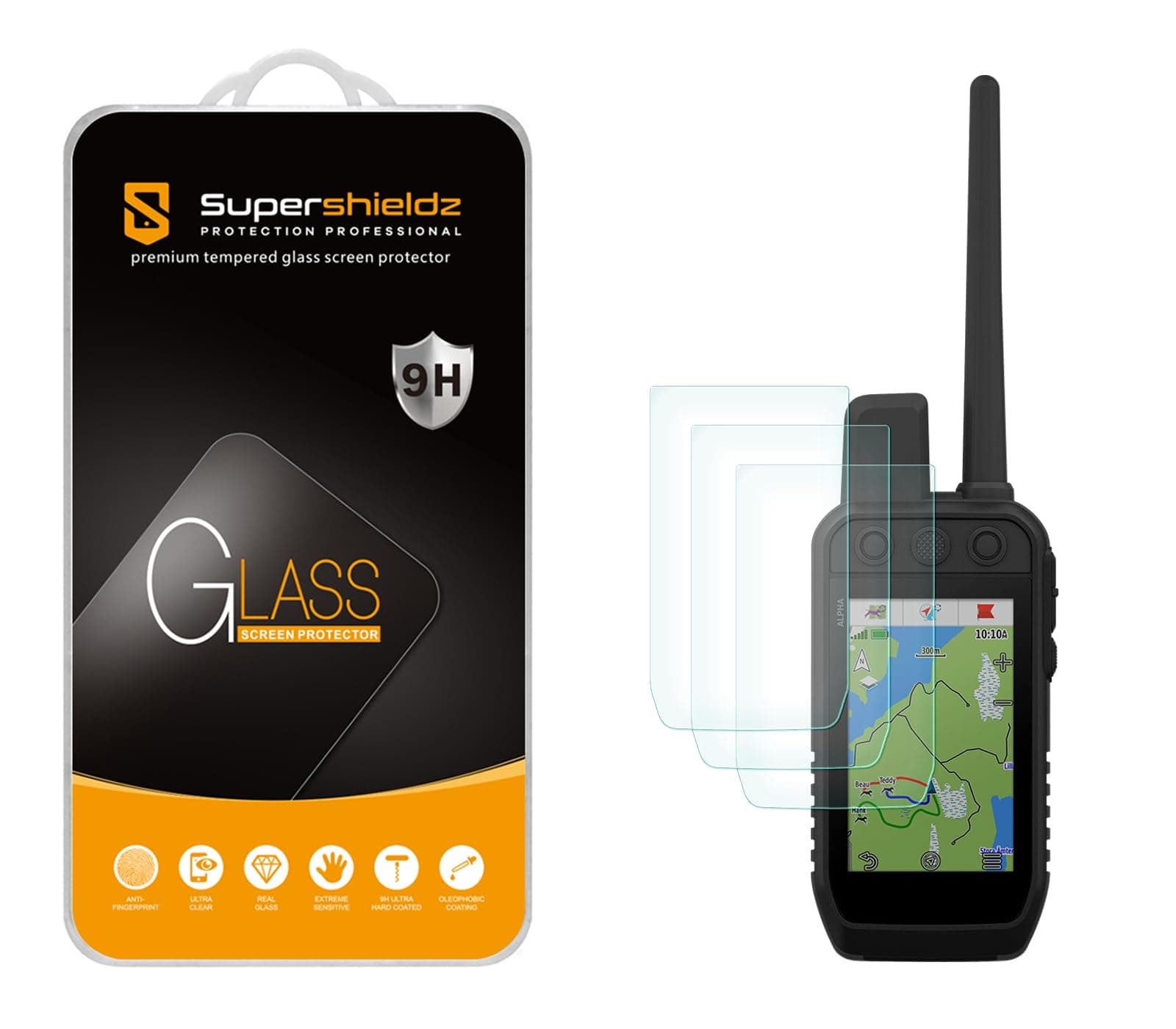 Supershieldz (3 Pack) Designed for Garmin Alpha 300 300i Tempered Glass Screen Protector, Anti Scratch, Bubble Free