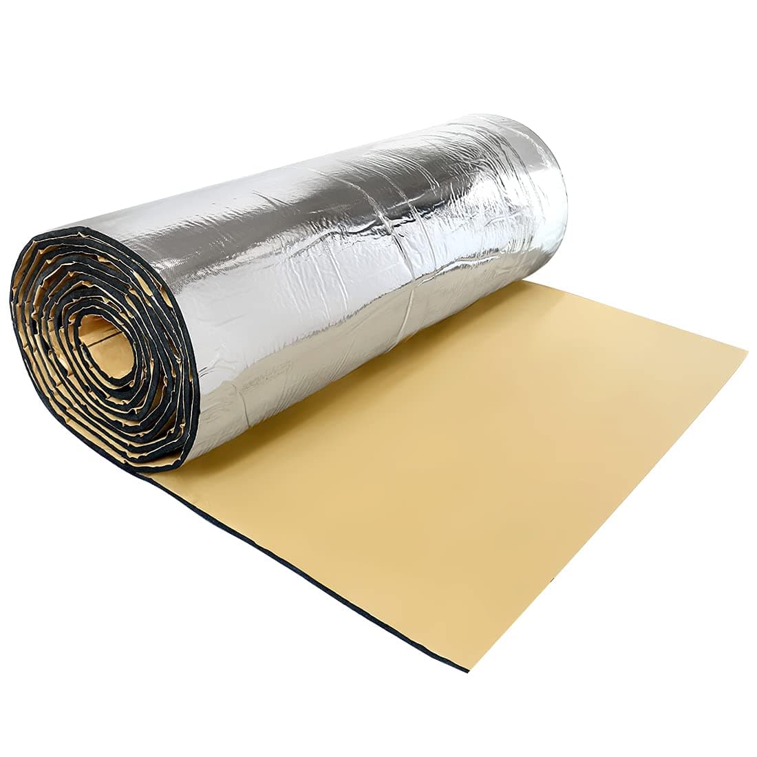 uxcell 394mil/10mm 64.5sqft Sound Deadening Heat Deadener Insulation Mat Intensive Alumium Foil Acoustic Barrier Self-Adhesive 236"x39" / 600cmx100cm