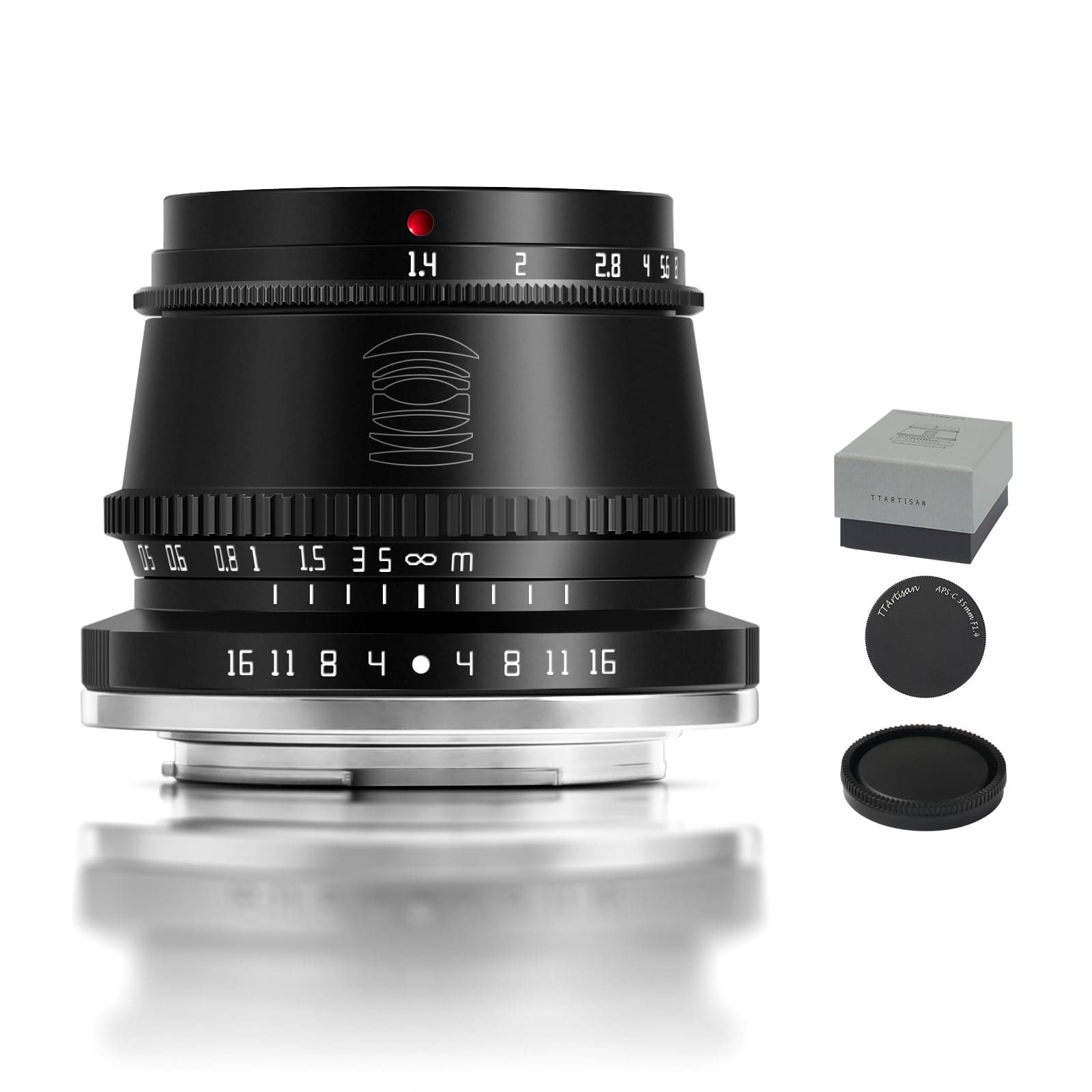 35mm F1.4 APS-C Manual Focus Lens for Sony E Mount Camera A9 A7R IV A7R III A7R II A7SII A7III A7II A7C A5000 A5100 A6000 A6100 A6300 A6400 A6500 A6600 NEX-3 NEX-5 MEX-6 NEX-7 Black