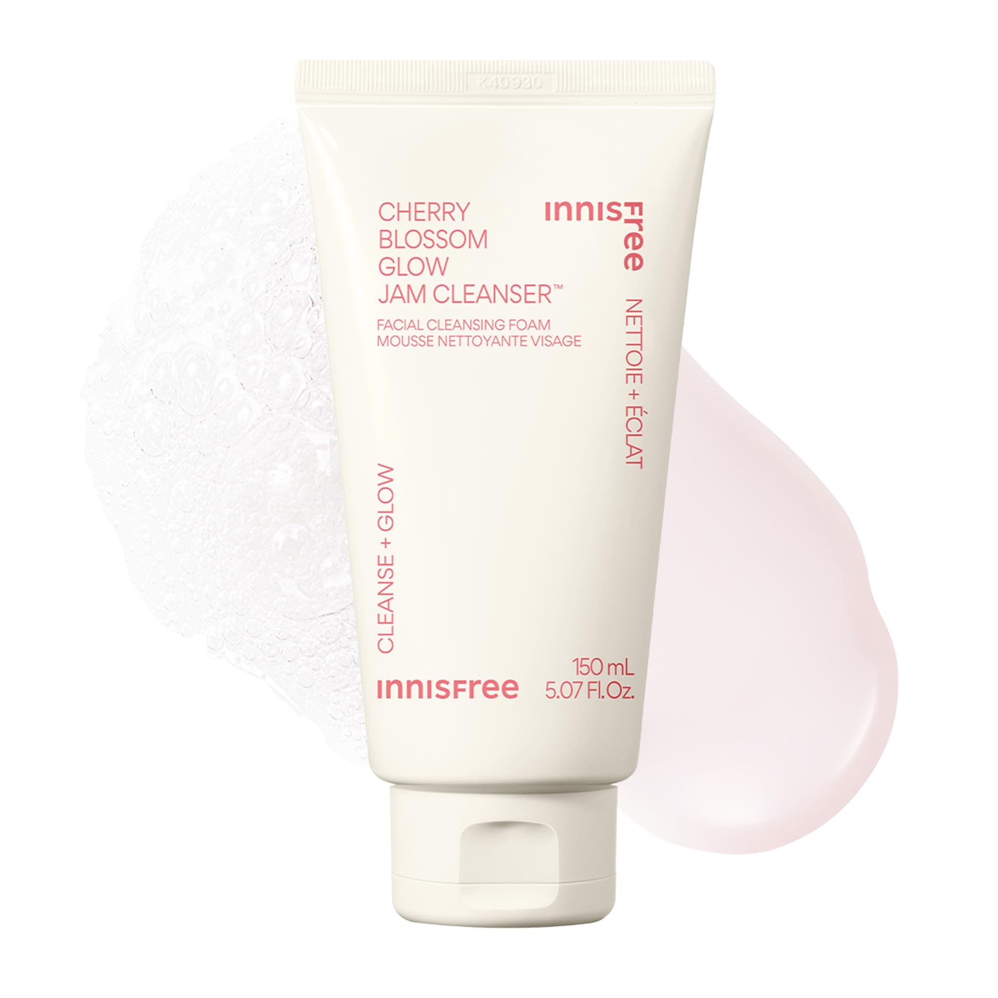 Cherry Blossom Glow Jam Cleanser, Sulfate Free, Korean Face Wash, Cleansing Foam for Glowing Glass Skin