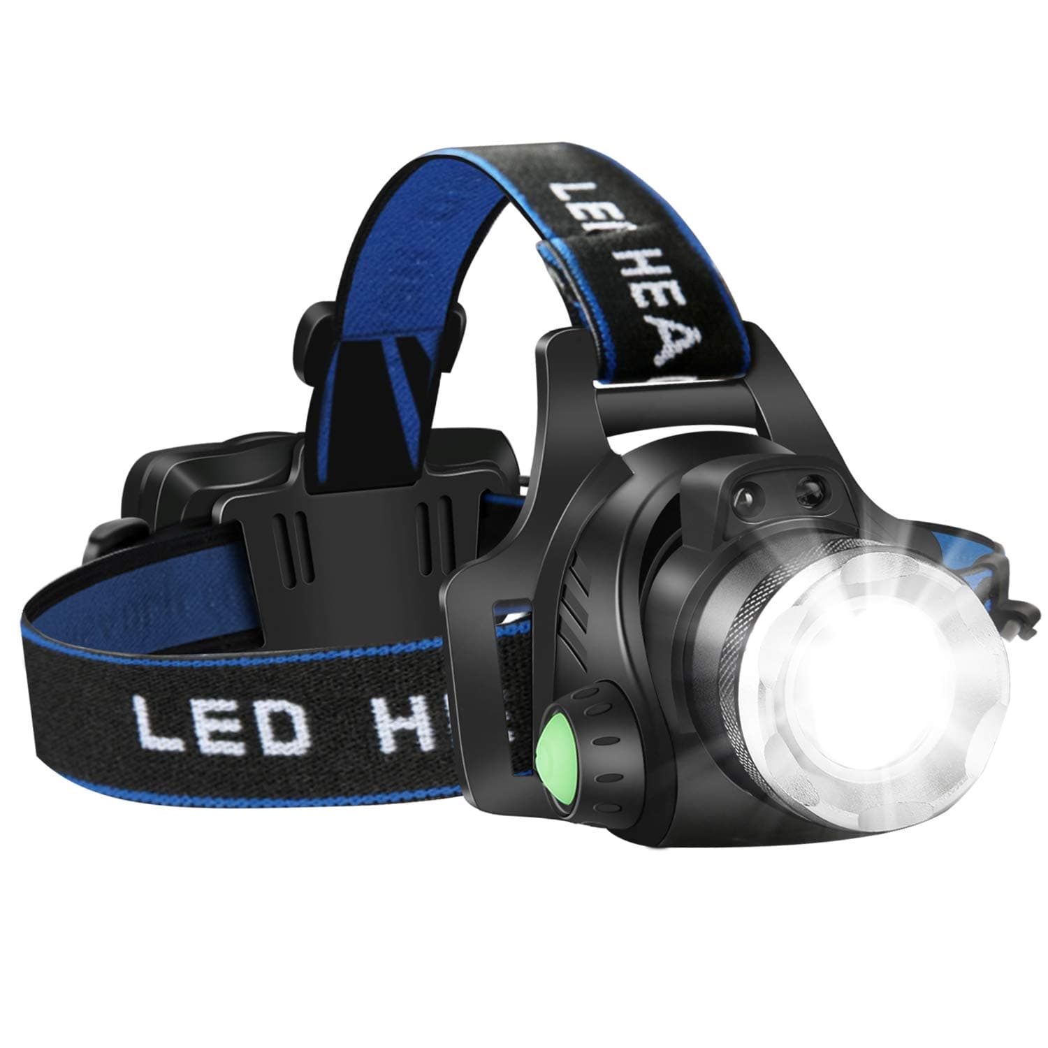 Headlamp Flashlight, Rechargeable Led Head Lamp, IPX4 Waterproof T6 Headlight with 4 Modes and Adjustable Headband, Perfect for Camping