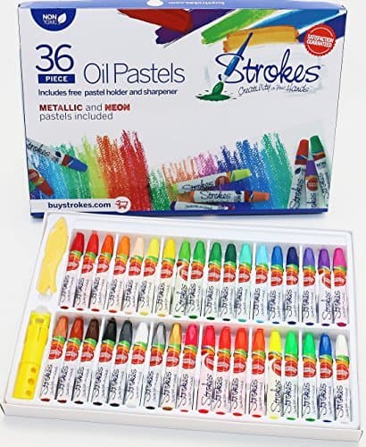 Premium Oil Pastels 36 Assorted Colors Non Toxic, Smooth Blending Texture, Ideal For All Artist Levels Metallic and Neon Colors