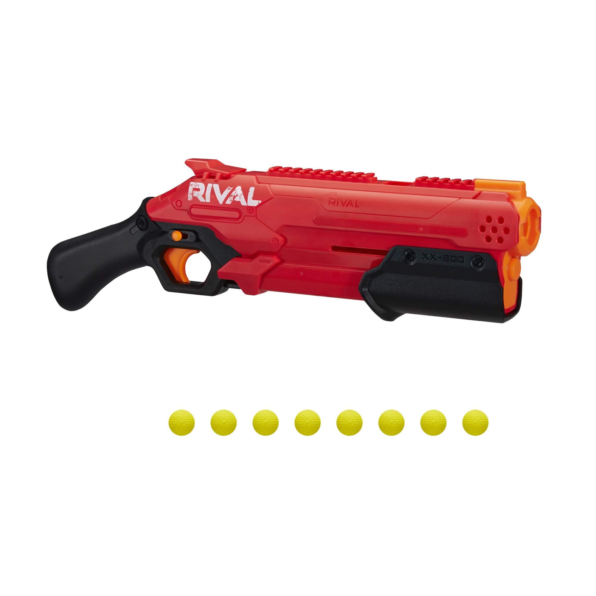 Nerf Rival Takedown XX-800 Blaster, Pump Action, Breech-Load, 8-Round Capacity, 90 FPS, 8 Rounds, Team Red, Ages 14 and Up, Multicolor