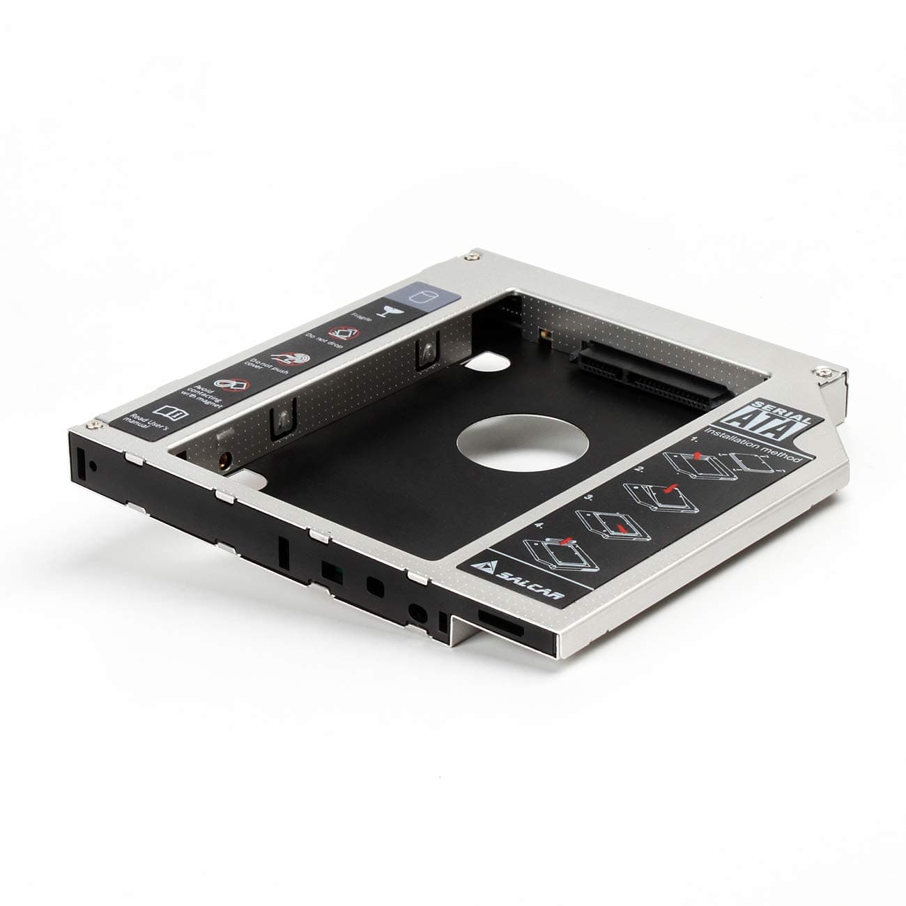 Salcar – 2nd HDD/SSD SATA 3.0 SATA III Hard Drive Enclosure Caddy for 12,7 mm SATA 2.5 Inch Hard Drive – Aluminium