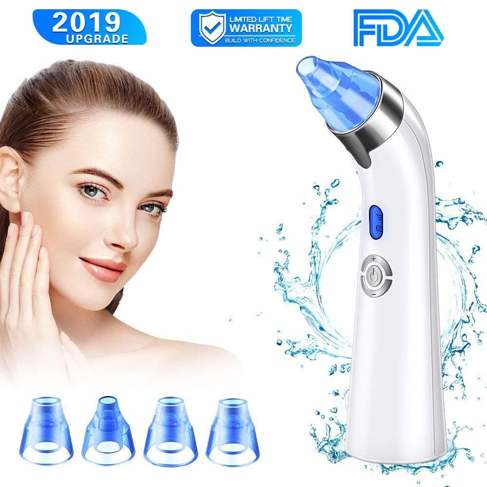 【New Version】Blackhead Remover Vacuum - Facial Pore Deep Cleaner Electric Acne Comedone Extractor Kit with Latest Vacuum Technology,Power Suction & Function Heads, Perfect for Skin Treatment (blue)