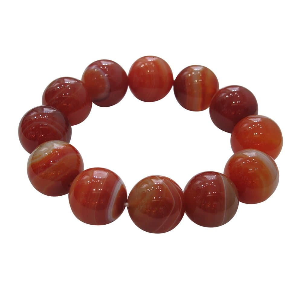 Unique Natural Orange Carnelian Agate Lucky Beads Astrological Reading Bracelet