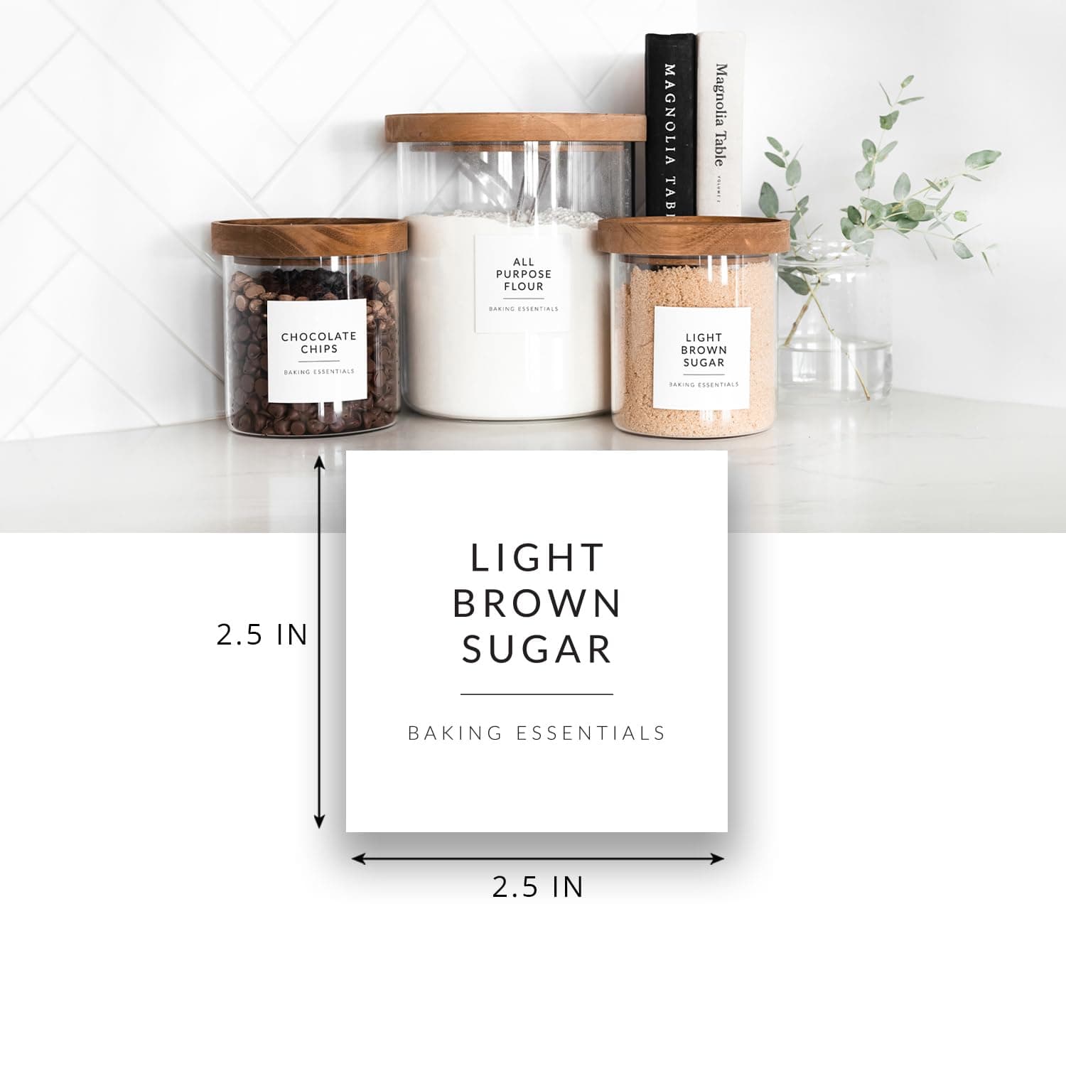 SAVVY & SORTED Minimalist Pantry Labels, 180 Waterproof Vinyl Stickers for Food Containers - Kitchen Labels for Organizing Storage Bins, Jars, Kitchen