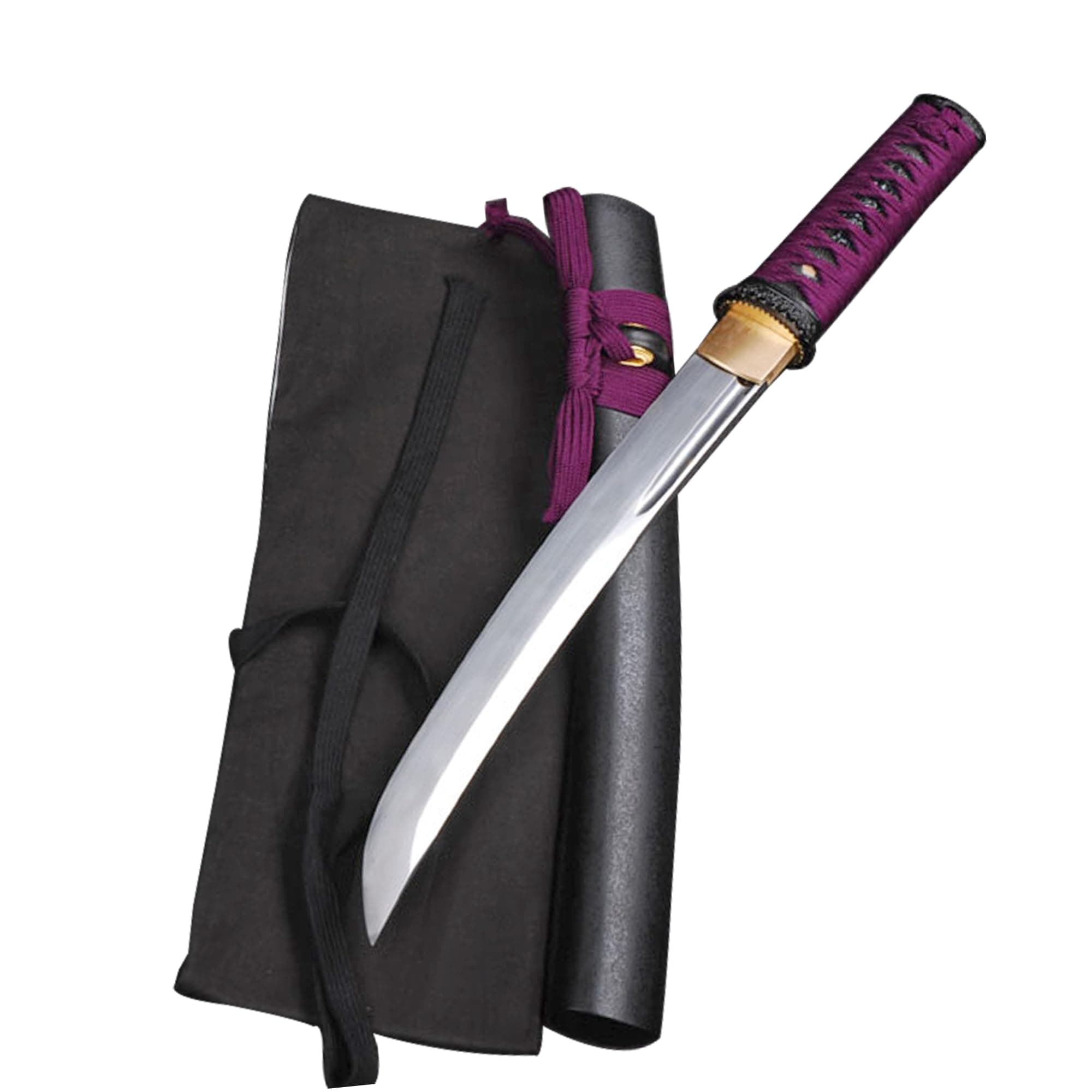 Full Tang Unokubitsukuri Carbon Steel Japanese Samurai Tanto Small Sword Short Katana