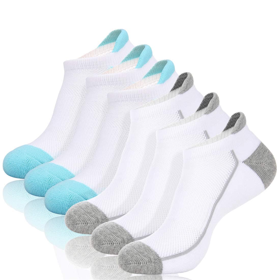 Heatuff Womens Low Cut Ankle Athletic Socks Cushioned Running Performance Breathable Tab Sock 6 Pack