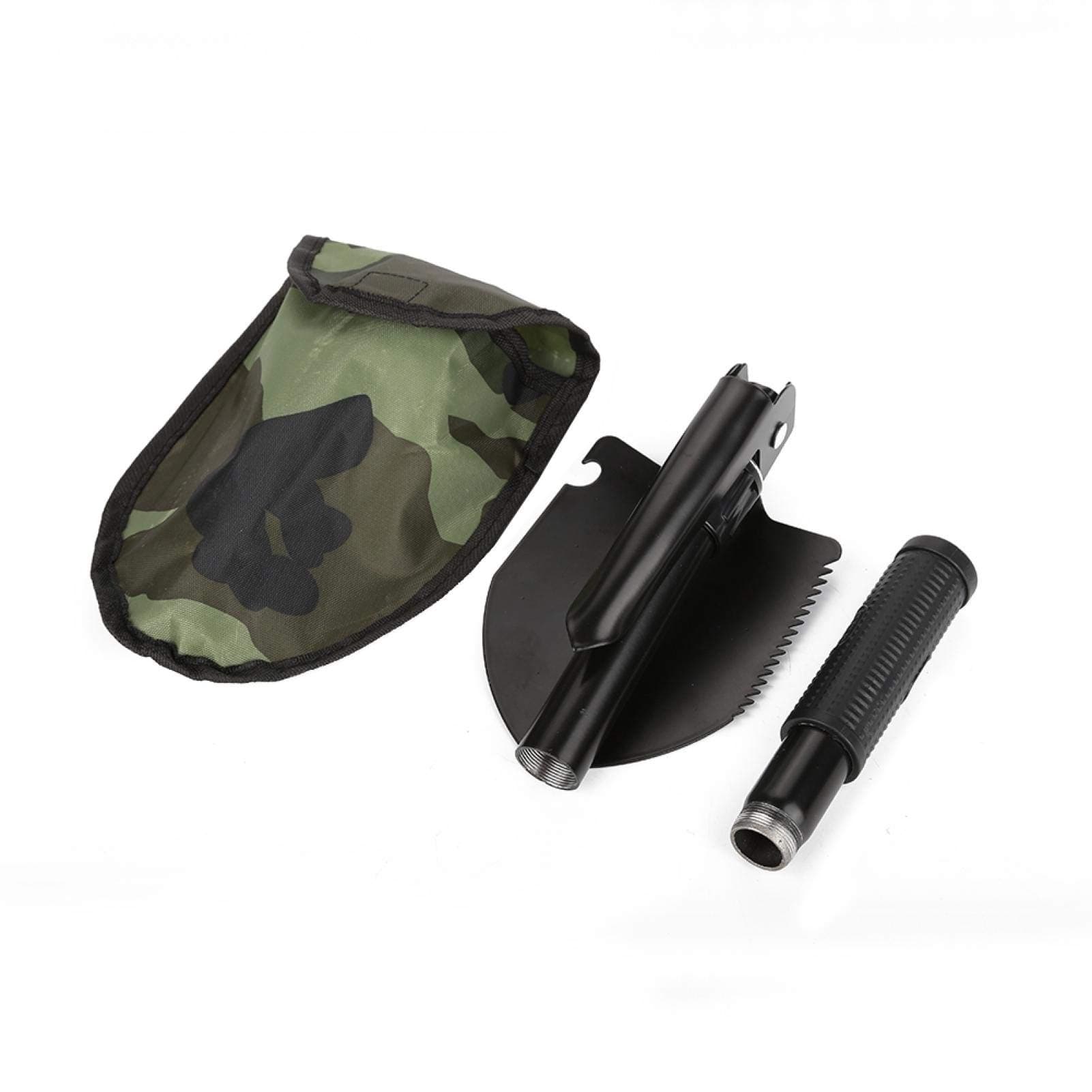 Specialty Military Folding Shovel，Multi-function Folding Survival Shovel with Compass Dimension: 41.5 * 10 * 3cm / 16.3 * 3.9 * 1.2in，for Outdoor Camping Hiking Traveling