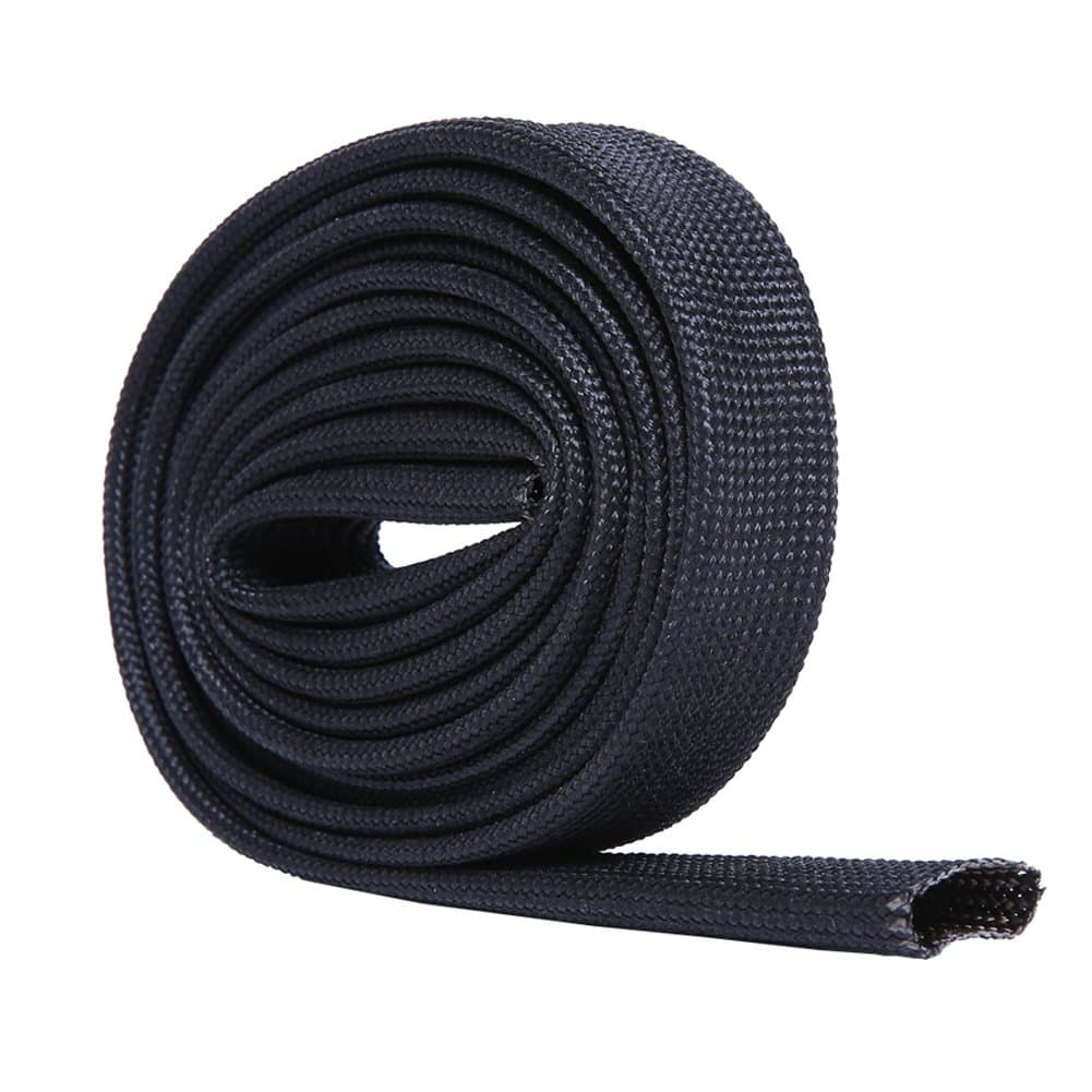 Hiwow 5FT Heat Sleeve Fiberglass Adjustable Heat Shield Sleeve Black Color (5FT X 20MM(3/4''))