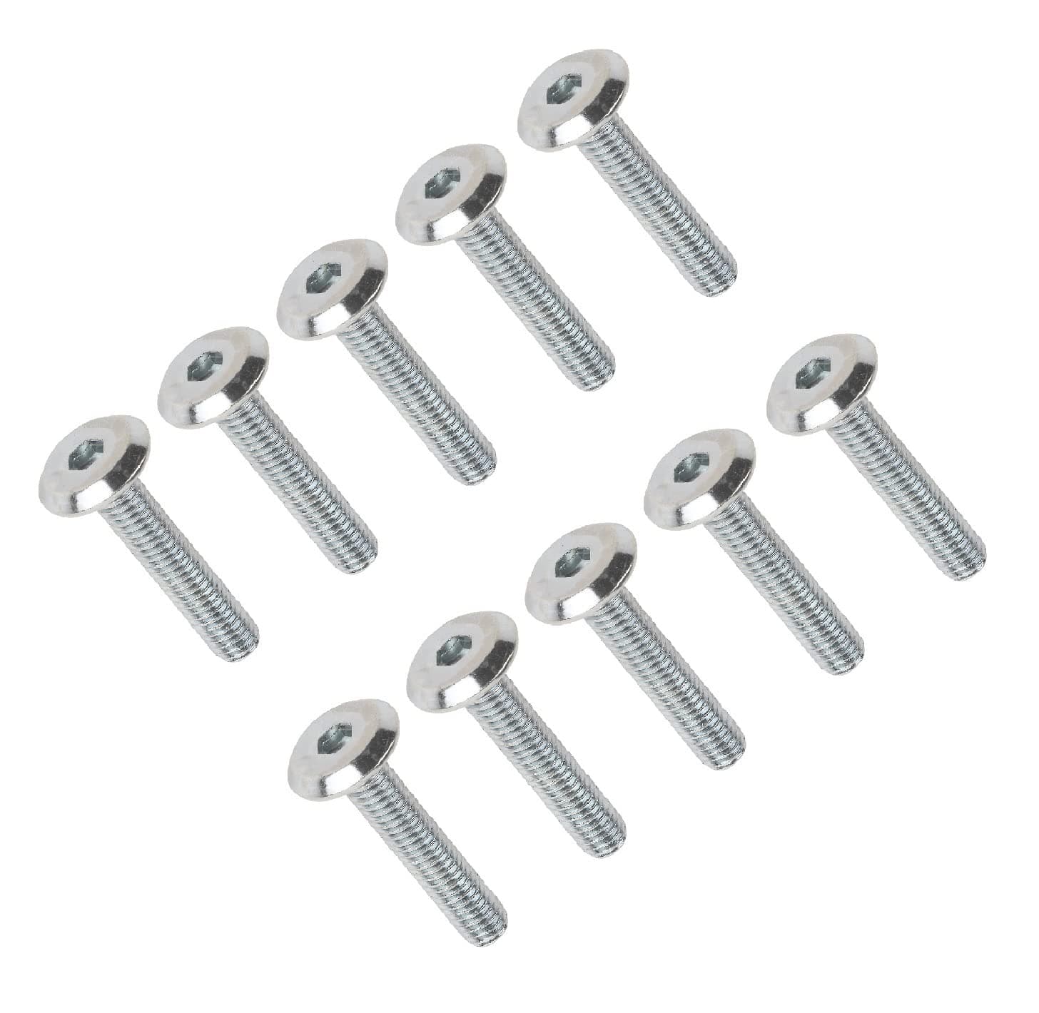 TERF® M6 X 35mm Joint Connector Bolts M6 (6mm) X 35mm Barrel Bolts Hex Allen Key Socket Flat Head Furniture Joint Connector Bolt - Pack of 10