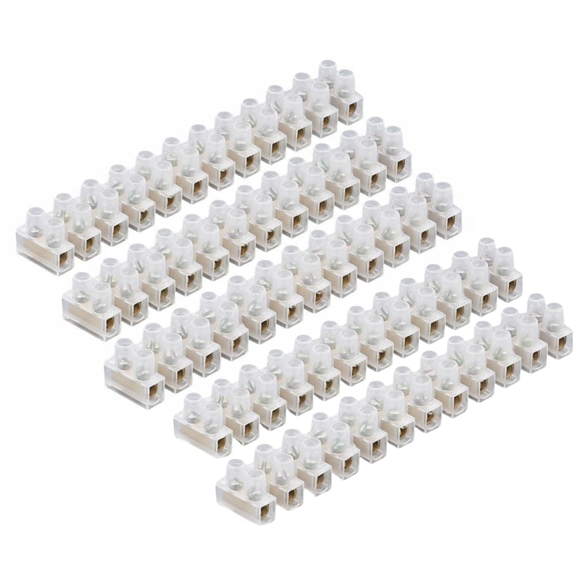 3A/5A/15A/30A/60A Electrical Connector Blocks 12 Way Clear Barrier Block Strip Wire Connector Electrical Choc Blocks Connecting for Wiring Cable Dual Row 12 Position (Pack 5, 3A)