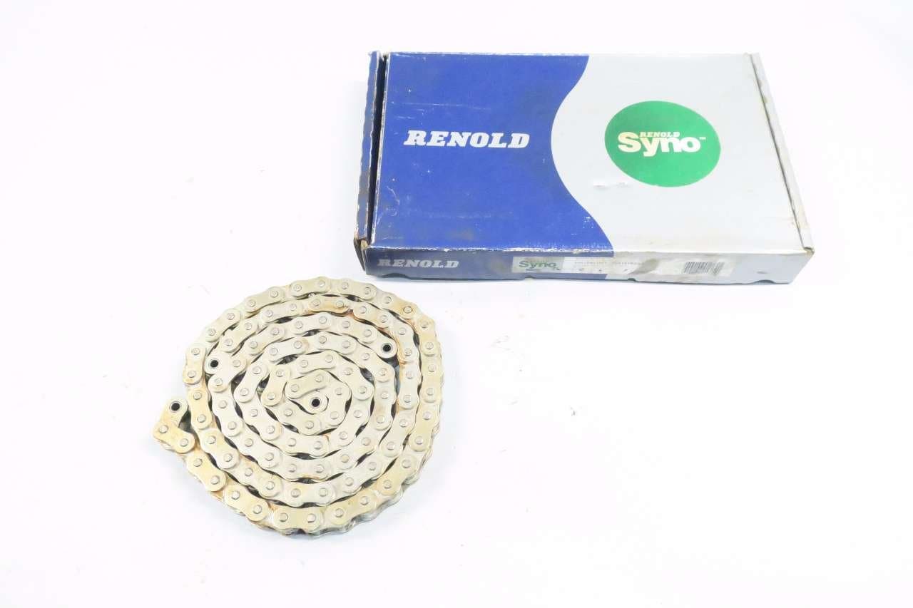 RENOLD 60A1SN SYNO 3/4 IN 76 IN SINGLE STRAND RIVETED ROLLER CHAIN D548451
