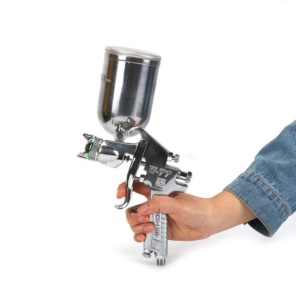 Join Ware Pneumatic Tool Automatic Gravity Feed Air Paint Spray Gun With 2.5 mm Nozzle And Aluminum Cup For Auto, Assembly Line, Home
