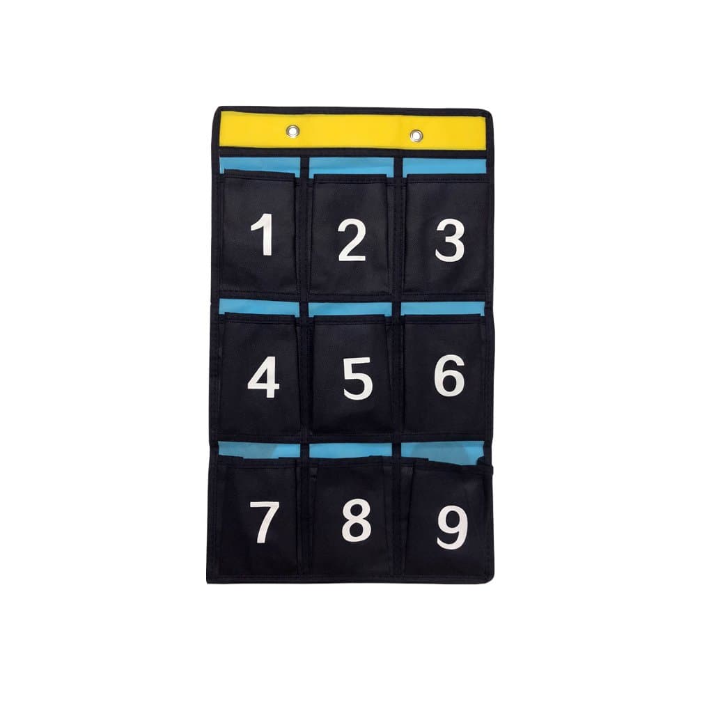 SYROVIA® Numbered Classroom Pocket Chart for Cell Phones Holder Sundries Closet Wall Door Hanging Organizer(9 Pockets)