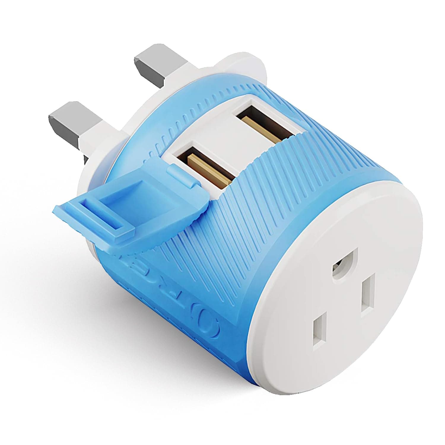 UK, Ireland, Dubai Travel Plug Adapter with Dual USB - USA Input - Type G - (U2U-7), Will Work with Cell Phones, Camera, Laptop, Tablets, iPad, iPhone and More