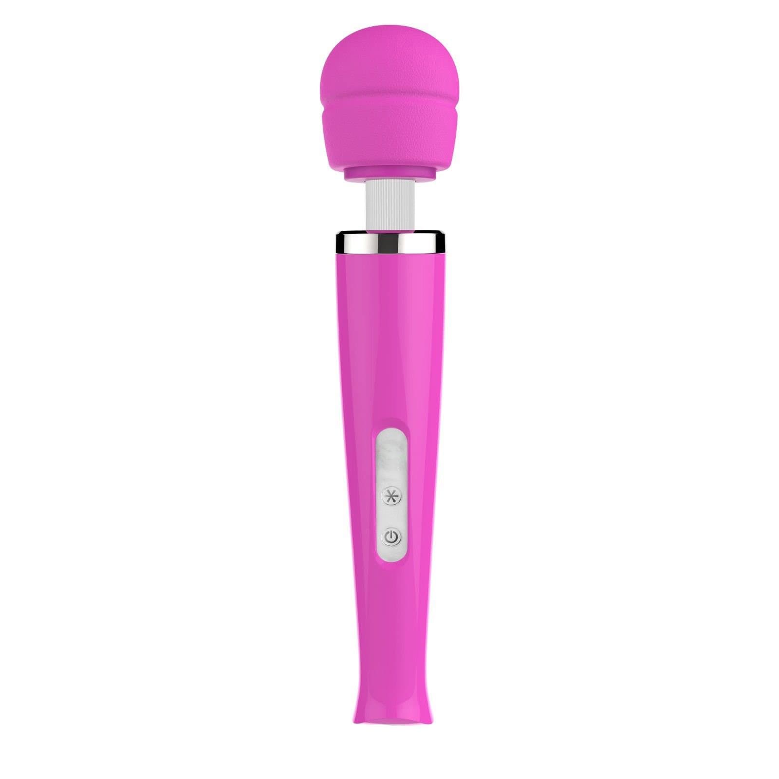 20 Speed Cordless Wand Vibrating Massager USB Rechargeable (Pink)