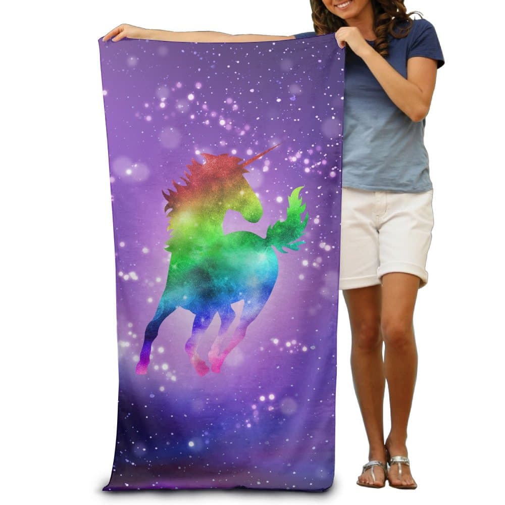 Rainbow Galaxy Unicorn Bath Towels Beach Towels Swim Towels Adults Soft Absorbent
