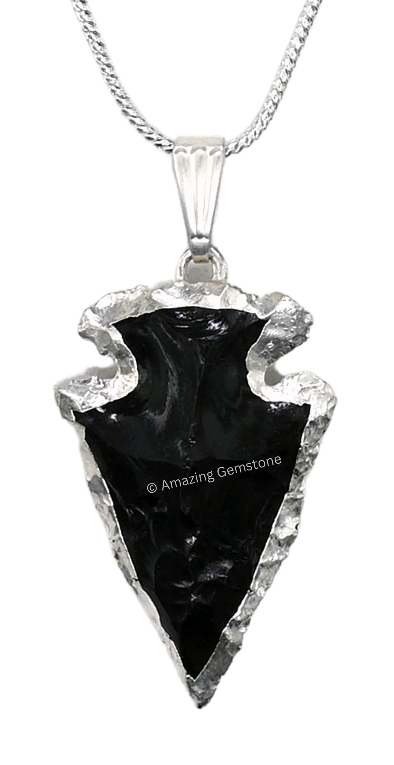 Arrowhead Necklace for Men Women - Men's Necklaces Arrow Heads Healing Crystal Necklace - Gifts for Men, Teen Boys - Stocking Stuffers for Men (Gold Edged)