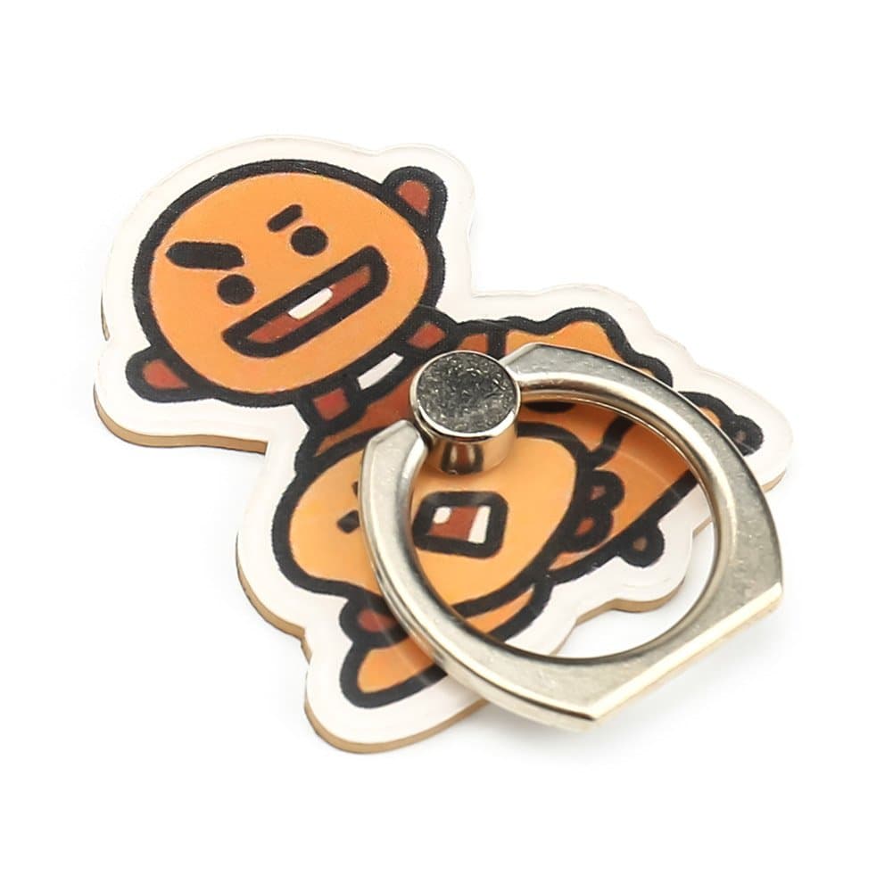 Loheag Clinor BTS mobile phone holder ring, finger holder with 360° rotating feature, universal adhesive ring stand, metal, smartphone ring mount