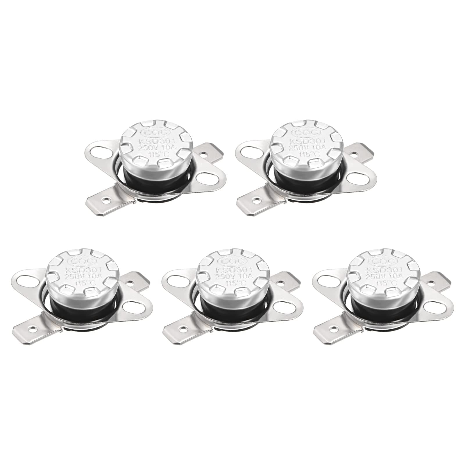 Rebower KSD301 Thermostat 115C NC Temperature Thermal Control Switch, [for Microwave Oven Refrigerators] - Normally Closed/5pcs