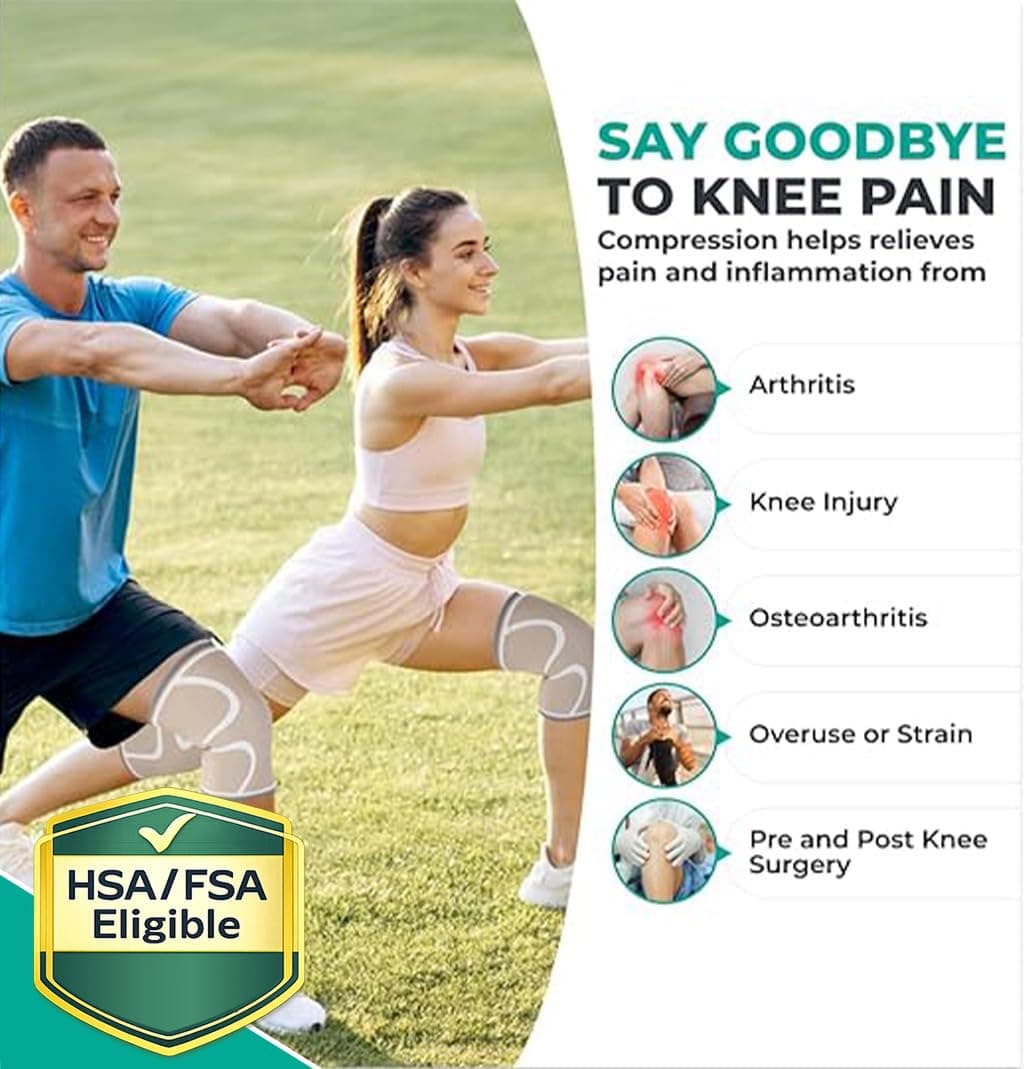 MODVEL Knee Support Set for Men and Women, Breathable Knee Support, Size M