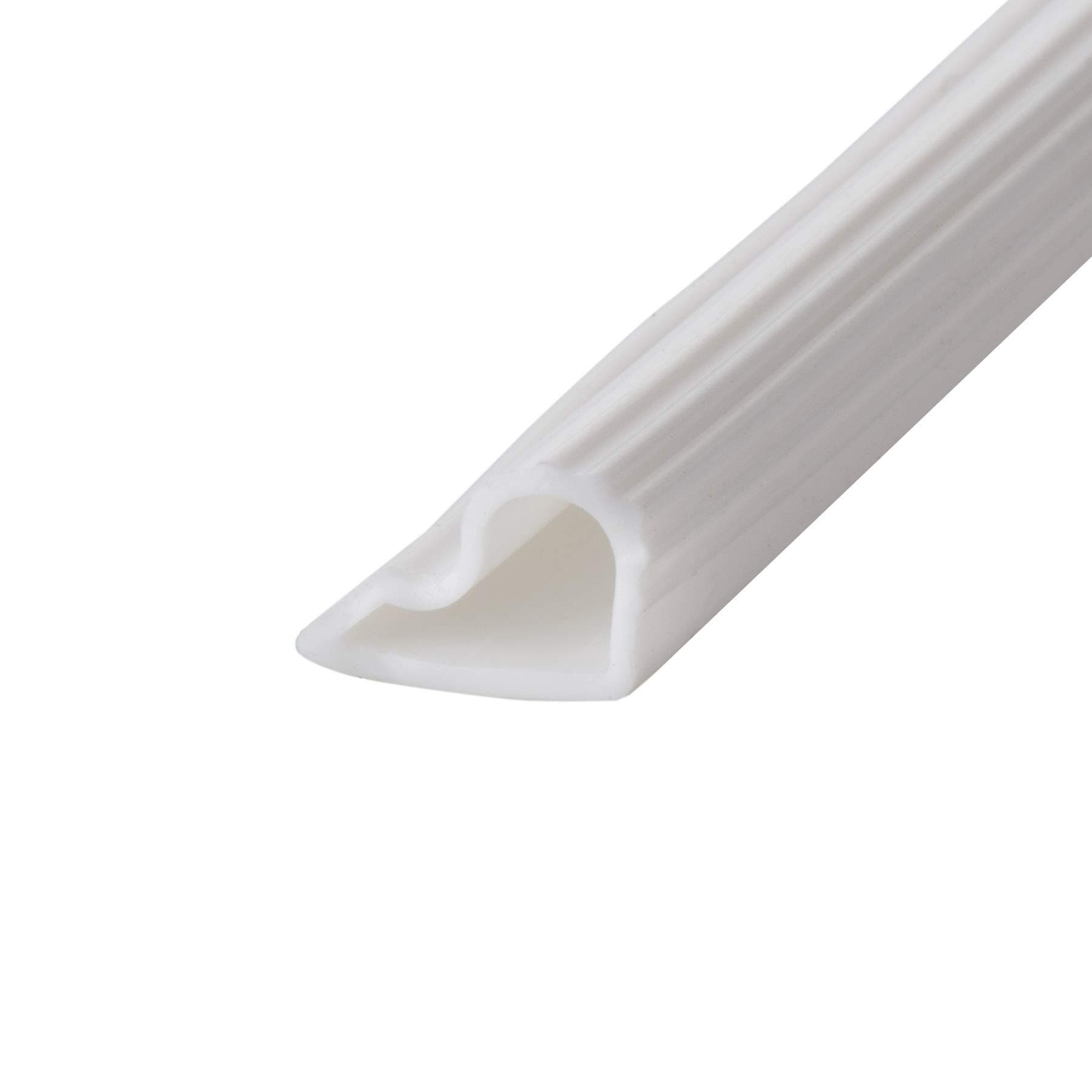 Silicone Weather Stripping Door Seal - Self Adhesive Door Trim Silicone Insulation Strip, Seals Sound and Air Draft - 0.375'' Wide/20 ft Long Roll -Teardrop Shape - White (0.375'')