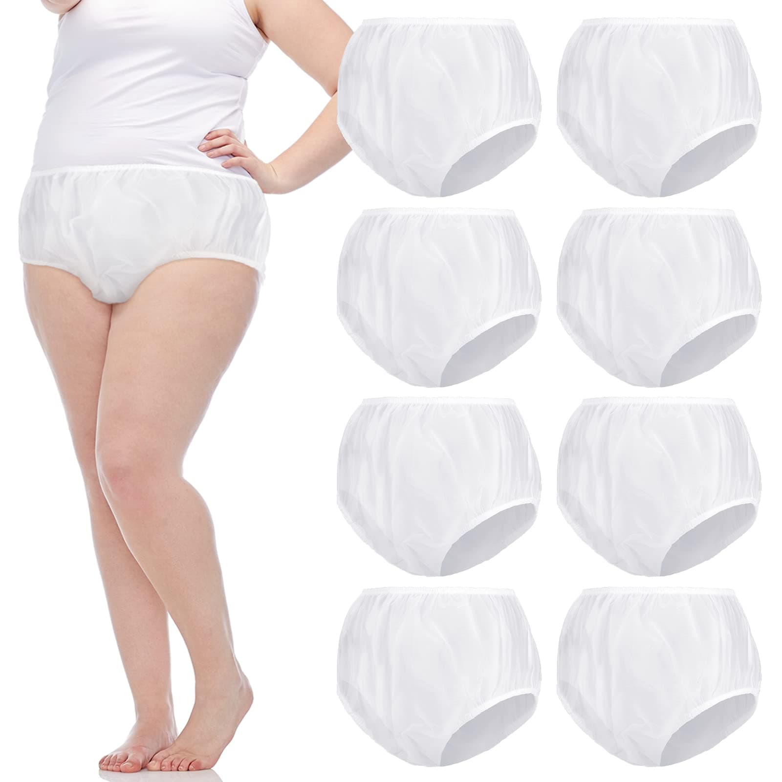 9 Pcs Waterproof Incontinence Underpants Plastic Pants Leak Proof Incontinence Underwear Adult Diaper Cover(l,Clear)