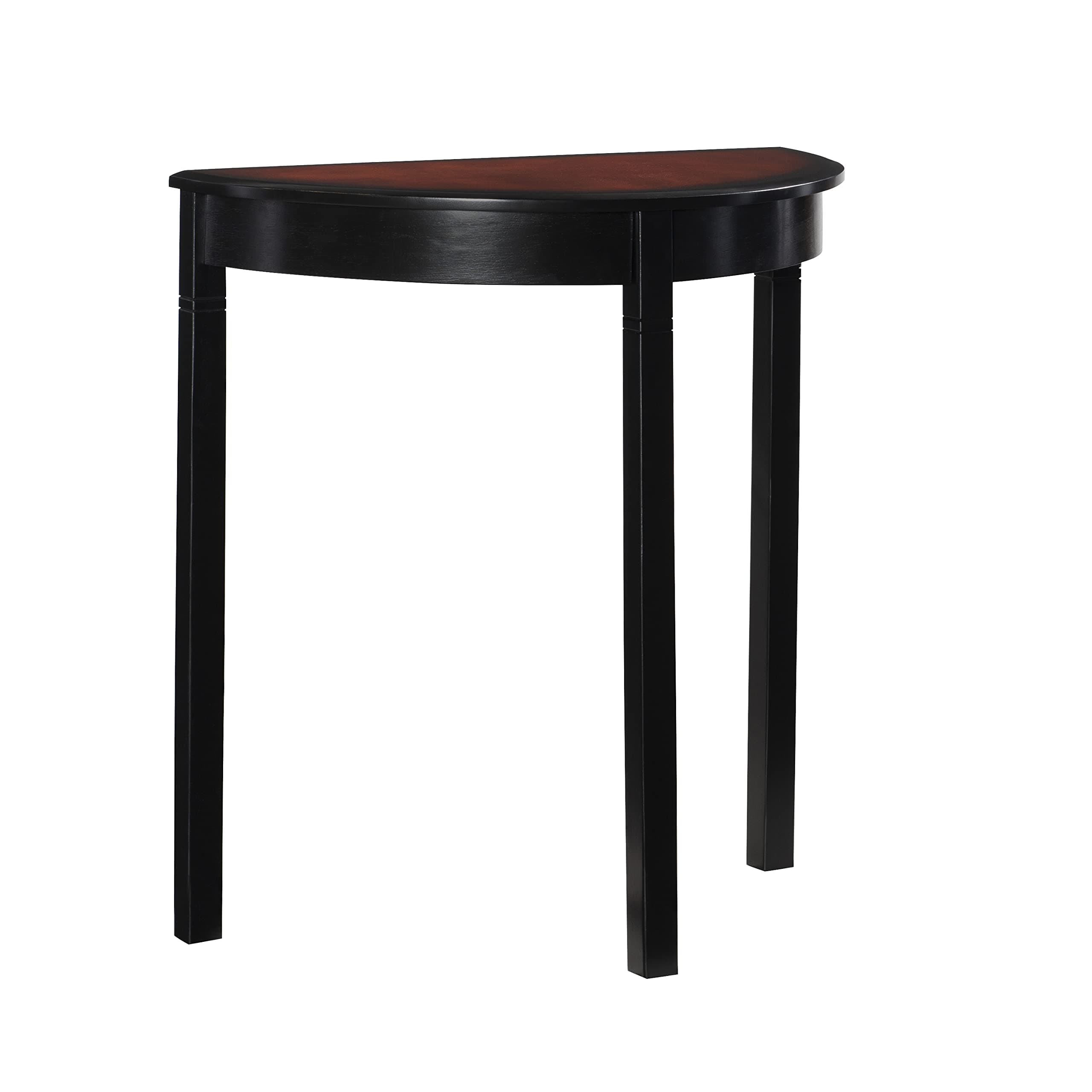 Lune Black Wood Console Camden Table, 26" w x 13" d x 28" h, Cherry Demi