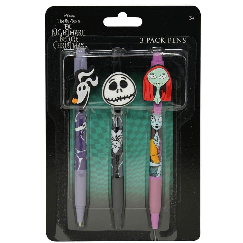 Innovative Designs Nightmare Before Christmas 3pk Character Pens with Rubber Clips