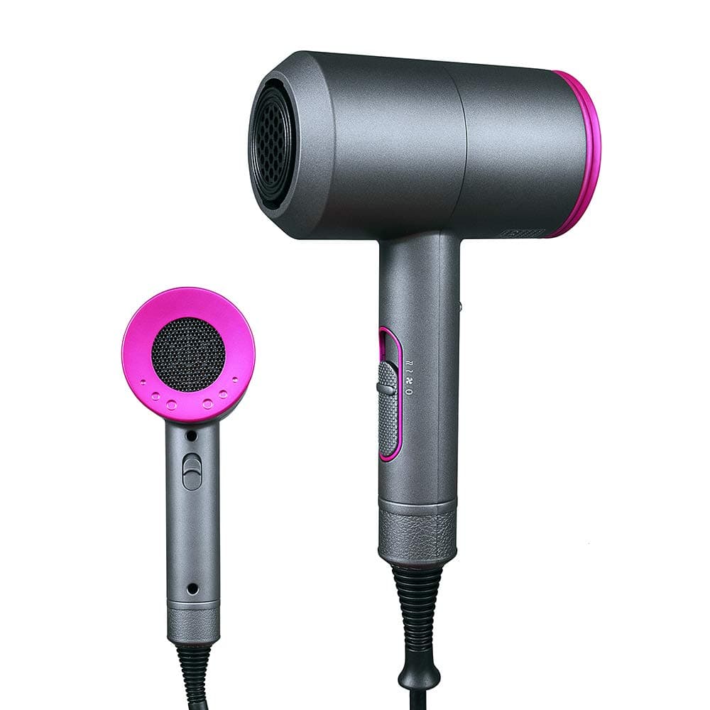 Ionic Hair Dryer,Highry 1800W Fast Drying Low Radiation Professional Salon Hair Dryer, Come with Diffuser and Two Concentrator Nozzle, 3 Heating and 2 Speed Cool Shot Button, Suit for Home, Salon Use