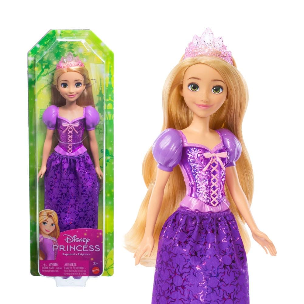 Mattel Disney Princess Dolls, Rapunzel Posable Fashion Doll with Sparkling Clothing&Accessories, Disney Movie Toys????