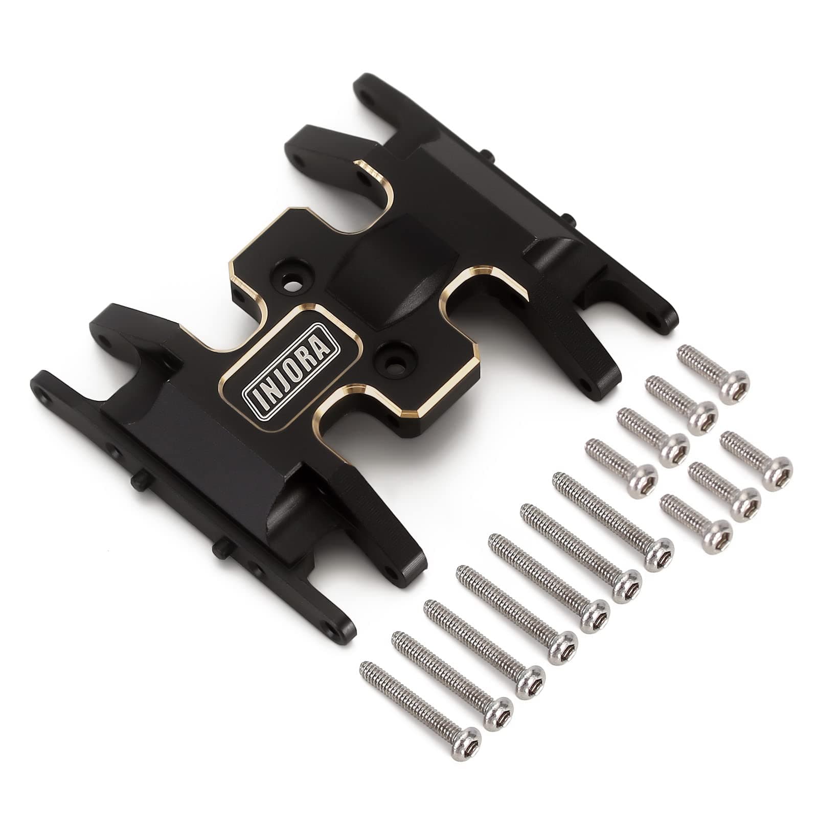 INJORA RC Skid Plate Heavy Black Coating Counterweight Chassis Accessories for 1/24 RC Crawler Car Axial SCX24 Gladiator Bronco C10 JLU Deadbolt Upgrades Parts