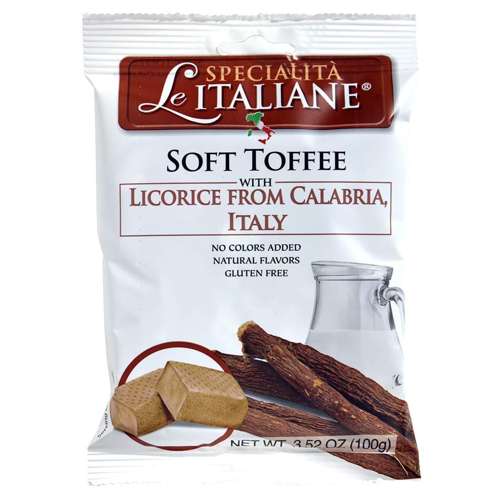 Serra Le Italiane, Italian Natural Toffee Licorice Candy from Calabria Italy, 3.5 Oz (Pack Of 12)