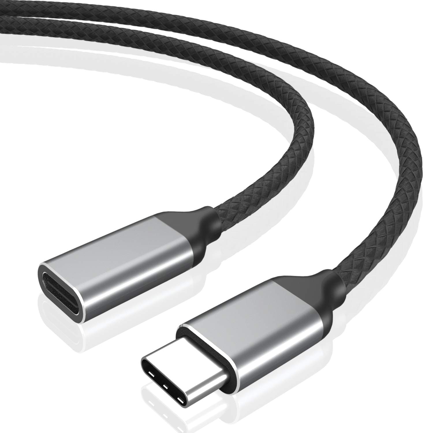 USB-C Extension Cable, HUIRID USB Type C 3.1 Fast Charging & Audio/Video Sync Transfer Data Extend Cord Compatible for Nintend o S Witch Thunderbol t 3 Pixel 2/3/xl/xxl MacBook Pro, Huawei p30. (6FT)