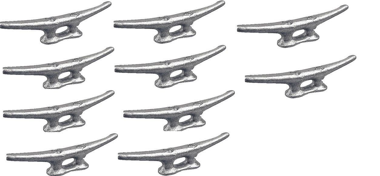 Marine Dock Cleat 3 1/2" Galvanized Open Base Boat 25 Pack