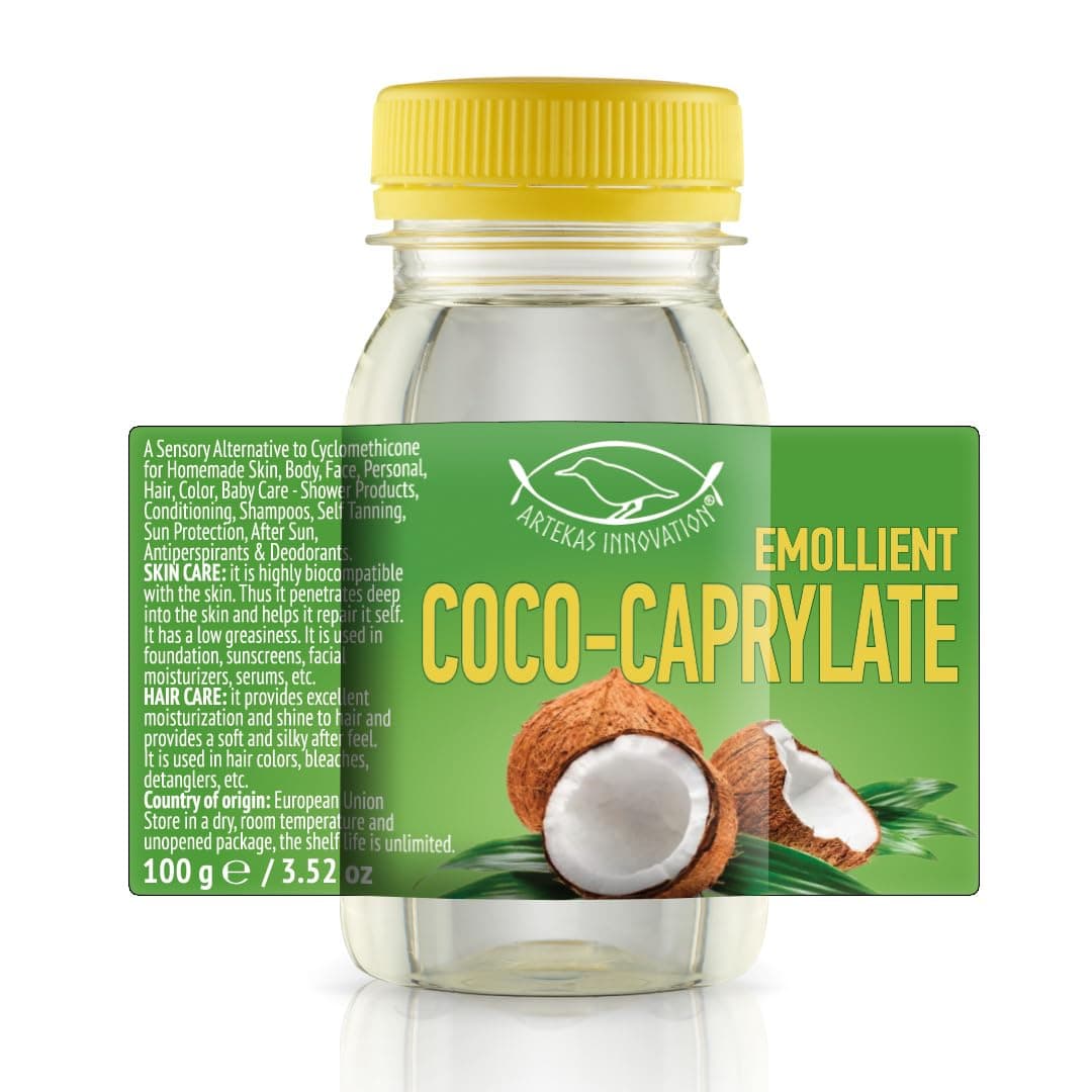 COCO-CAPRYLATE - Liquid - 100 g | 3.52 oz - Emollient - For Formulations and DIY Skin, Body, Face, Personal, Hair Care - Shower Products, Conditioning, Shampoos