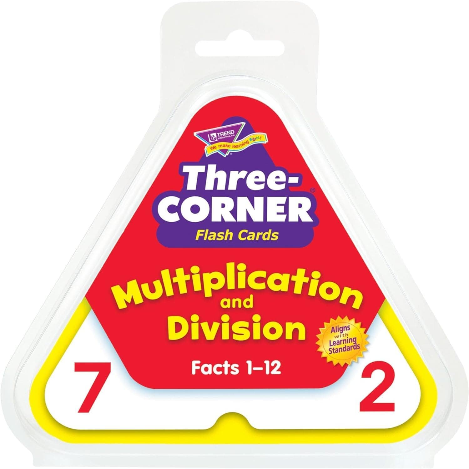 Three-Corner Multiplication and Division Flash Cards, Interactive Self-Checking Cards, Exciting Way for Everyone to Learn, 48 Two-Sided Cards Included, Ages 8 and Up