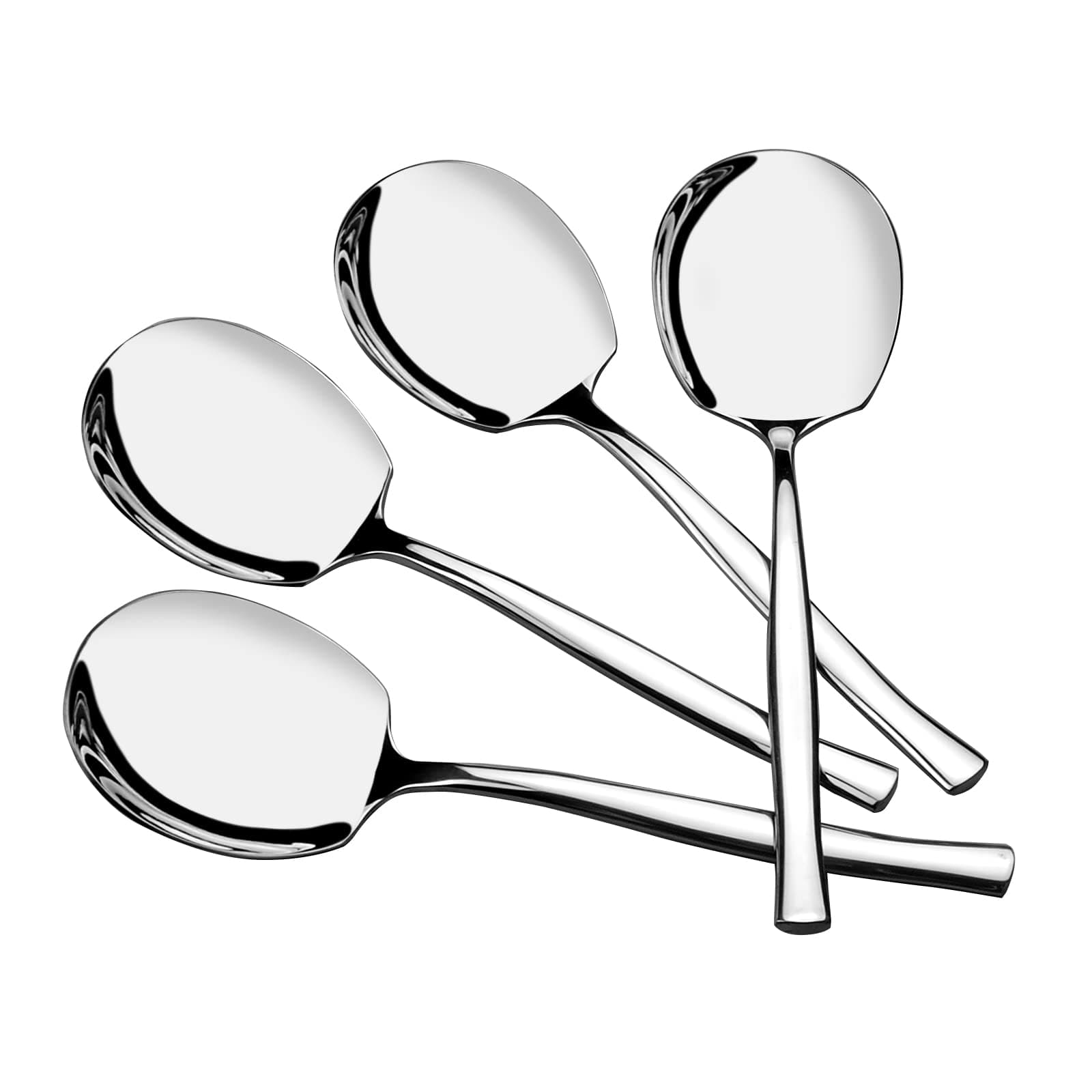 Set of 8 Stainless Steel Serving Spoons, Large Serving Tablespoons, Silver Buffet Serving Spoons Set
