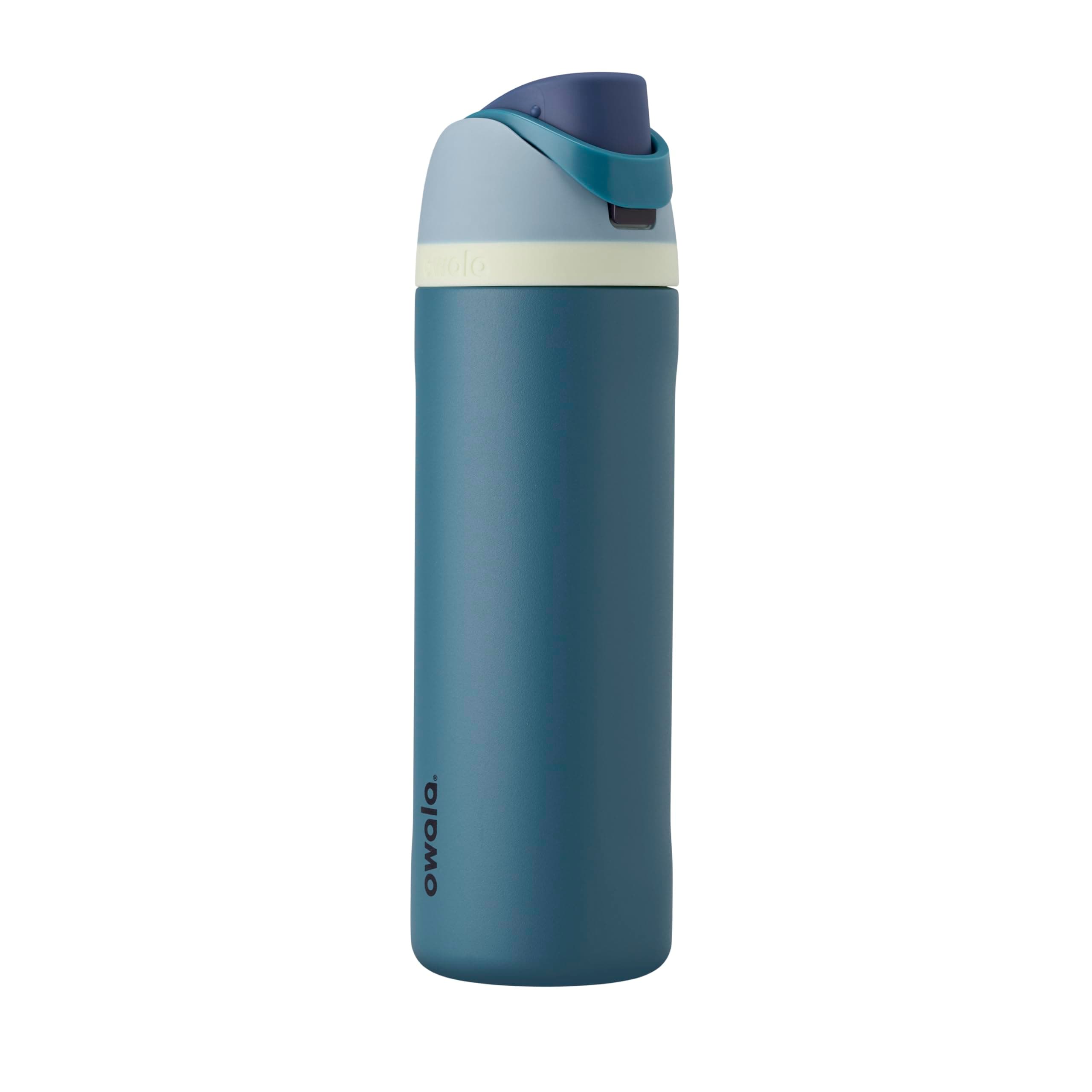 Owala FreeSip Insulated Stainless Steel Water Bottle with Straw for Sports and Travel, BPA-Free, 24-oz, Blue/Teal (Denim)