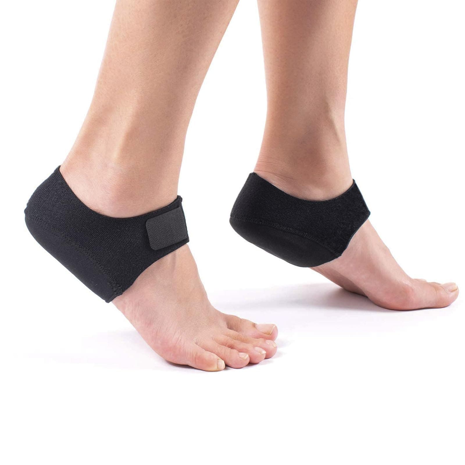 Plantar Fasciitis Heel Cups for Heel Pain 【Updated Version】 Protectors Sleeves Pads, Support for Spur, Women and Men (Black, M 5-8 / W 6-9.5)