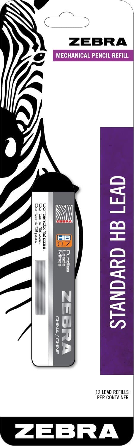 Zebra Pen Standard HB Lead Mechanical Pencil Refill, 0.7mm, 1 Pack