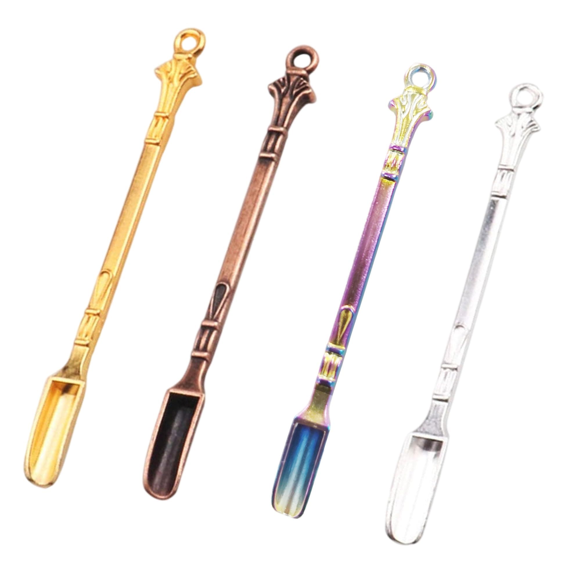 Mini Spoon Metal Medicine Spoon Shovel,Mini Shovel Home Supplies Pendants Necklace (Multicolor)